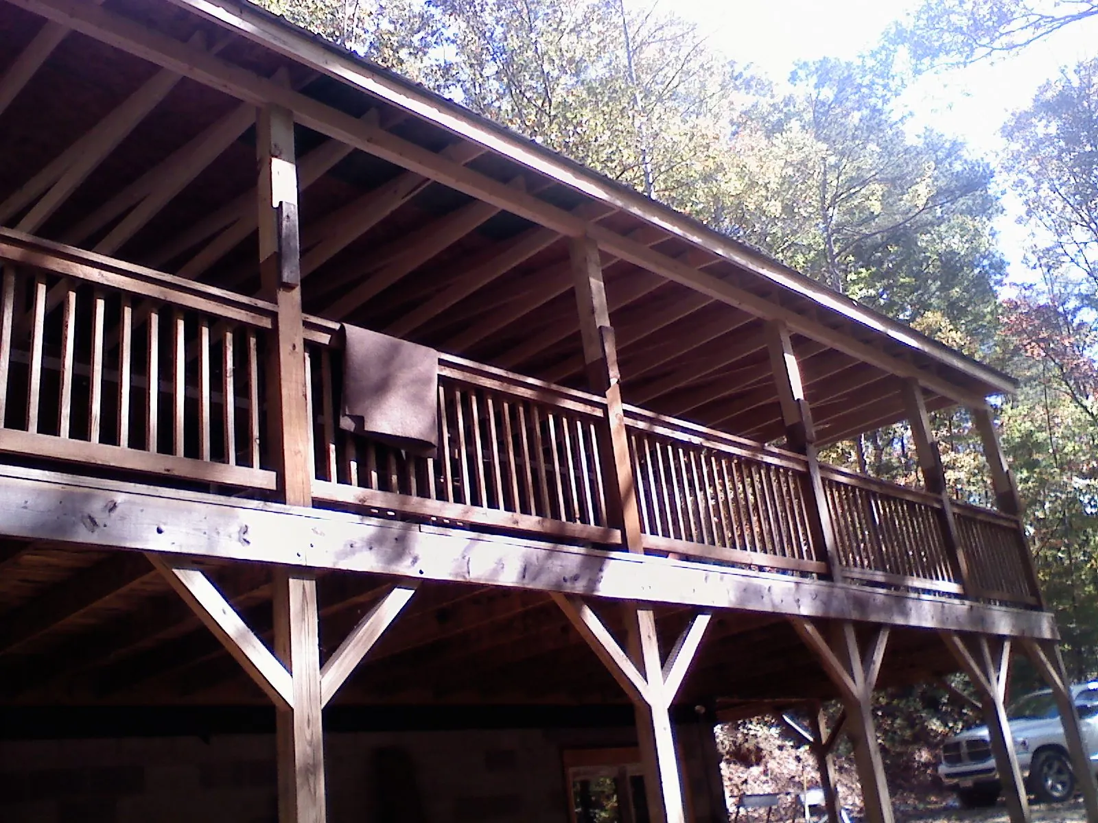 Timber framing under a new elevated porch and deck — Roof Leak Repair in Hatfield by Roofing Brothers